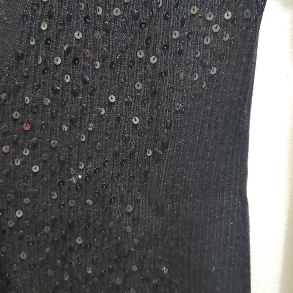 🔵2 for $15🔵NINE WEST - BLACK SEQUENCE LONG CARDI - Picture 3 of 6